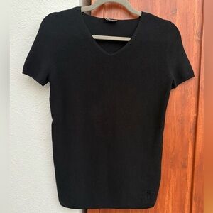 Authentic CHANEL Black CC logo shirt top blouse